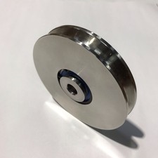 Seilrolle Umlenkrolle Laufrolle Rundnut D:90 mm, Edelstahl, Rolle Seil:74 mm