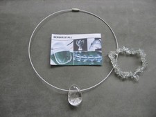 Edelsteinkette - Bergkristall - Set - Halsreif /Anhänger für Klarheit/Durchblick