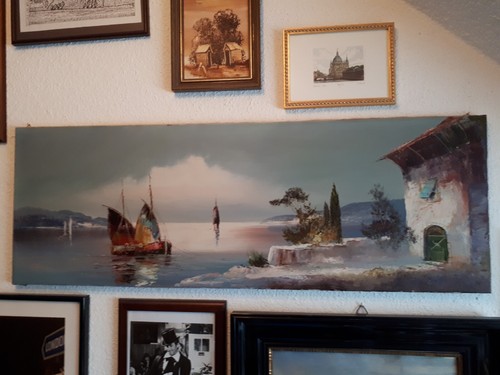 ölgemälde schiff gardasee - Ölgemälde,