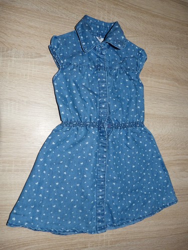 Jeans kleid blau weiße - kleid,