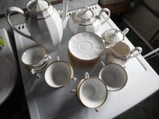 K&A Krautheim Selb Bavaria Goldrand Kaffeekanne Teekanne Tassen Milchkännchen