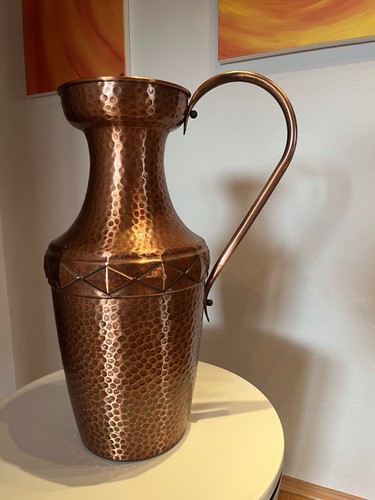 Große kupfer bodenvase mit - große,