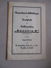 Verzeichn. d.Ersatzt."Drillmaschine Saxonia B"W.Siedersleben &Co. Bernburg ,1913