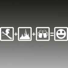 Aufkleber Ski Party Berge