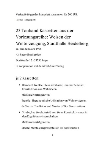 Tonband kassetten d - 23, tonband-kassetten