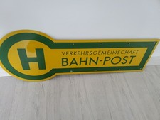 Altes Blechschild Bahngemeinschaft Bahn-Post,Haltestelle,Retro,Deko,Original