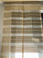 Flächen Vorhänge 18 Stück Länge: ca. 2,80m Klettband Creme Beige Gestreift