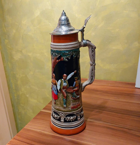 Steingut bierkrug mit - steingut,