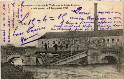 Cpa fismes brücke über - über, die