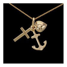 Glaube Liebe Hoffnung Anhänger Gold 333 ....40,45,50,55 cm verschied.Goldketten