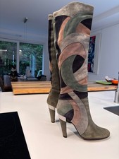 ALDO STIEFEL PATCHWORK 70er MEGA DIE SCHÖNSTEN!!  GR 37 Schwarz NP 259EUR