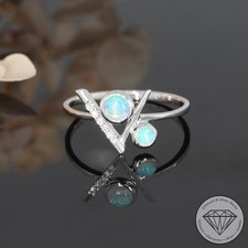 Wert 1150 € Brillant Opal Ring 750 18 Karat Weiß Gold xxyy