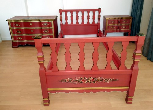 Vintage bett kommode - -,