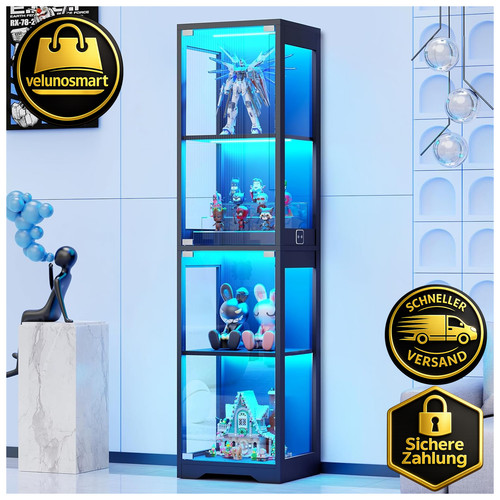 Glasvitrine stehend mit led - glasvitrine,