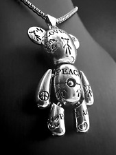 LOVE Teddy Bär Liebe Anhänger Edelstahl Halskette Damen Schmuck Beweglich K198A
