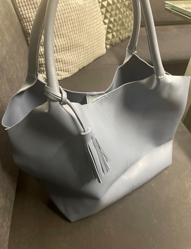 Damen shopper tasche graublau - shopper,