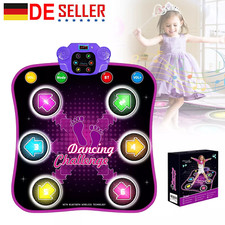 Kinder Spielzeug Tanzmatte mit Bluetooth, Musik Tanzpad mit 6 LED Lichtpfeile