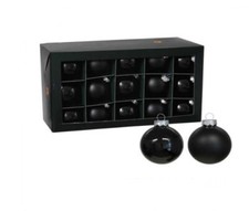 24 Stk Christbaumkugeln schwarz Glas Weihnachtskugeln Kugeln matt & glänzend