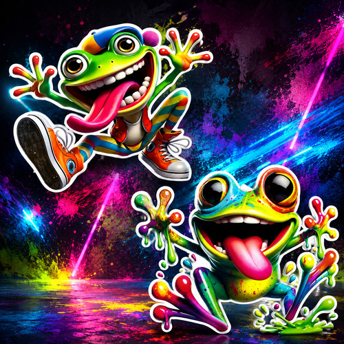 Frosch aufkleber set stück - aufkleber, 2