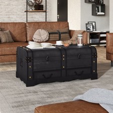 Schatztruhe holz groß schwarz - holz,