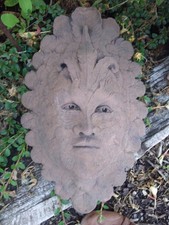 Fee Elf Gesicht Baum Natur Gesicht o. Wasserspeier Kunst Sandstein im Antik Look