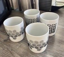 4 Kahla Maxi Becher Touch weiß /schwarz Porzellan selten Top Zustand  