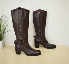 schöne Cafe Noir Echtleder Stiefel Gr. 37 Damenstiefel m. Blockabsatz