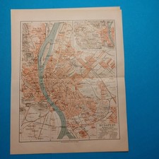 Orig.(1890) Lithographie Stadtplan Budapest 