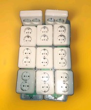 1 ELSO (Schneider) 2 Steckdosen in 1 UP Dose Volle Platte Chreme weis glänzend 