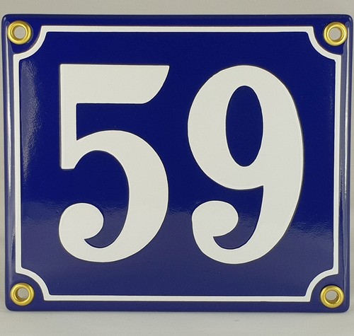 Emaille hausnummer blau - 59,