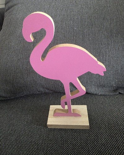 Deko flamingo aus holz - flamingo,