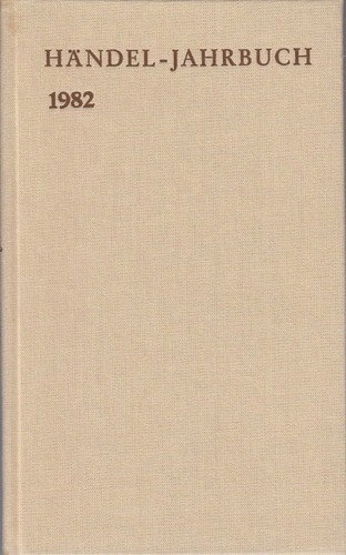Händel jahrbuch jahrgang - händel-jahrbuch., 28.
