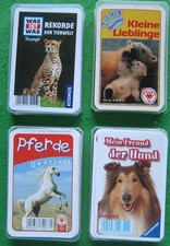 Quartett, Tiere, Hunde, Pferde, 4 Stück Konvolut (241/10)