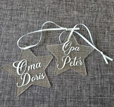 Personalisierter Weihnachtsbaumschmuck -  Stern Anhänger für Weihnachten