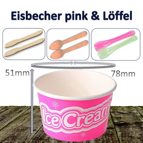 Eisbecher papier pink - eisbecher, klein
