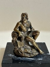 Bronze Skulptur Statuette 18. Jh Flussgott Wein Rhein Allegorie river god Marmor