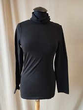 Damen Longshirt Rolli, schwarz (207 g)