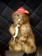 Murmeltier / Biber als BERGSTEIGER / WANDERER  Kuscheltier Plüschtier ca. 15 cm