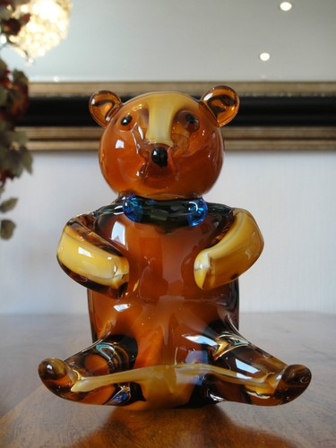 Skulptur bär kristall glas - skulptur,