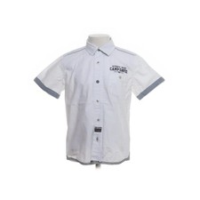 Camp David, Kurzarmhemd, Größe: 128, Weiß/Blau, Baumwolle, Print, Jungen -GGe