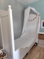 2 Stufen Bett / Hochbett / mit wachsendes Bett weiß Vollholz Prinzessinnen