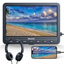 10,5" Tragbarer DVD-Player Auto TV Monitor für Kinder HDMI USB SD AKKU+Kopfhörer