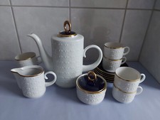 Freiberger Porzellan-~Diamant-~Echt Kobalt-Mokkaservice/Espressoservice-15 tlg