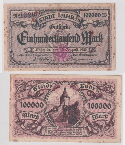 Banknote inflation 100000 mark - inflation,