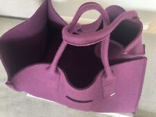 Solide Kaminholztasche von Daff in Wollfilz Größe XXL in aubergine