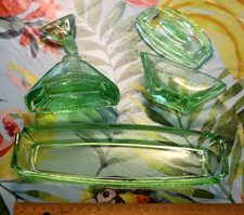 DDR Glas Flacon Schale 1950