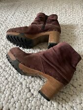 SOFTCLOX Stiefelette Klassiker a. Nubukleder m. Plateausohle a. Gummi/Holz Gr.38