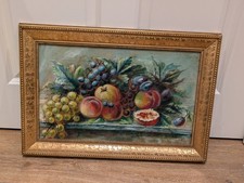 Antik Ölgemälde Obst