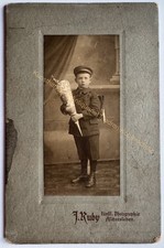 orig. KAB Kabinett Foto Fotografie alt Bild Mode um 1890 Aschersleben Kind Junge