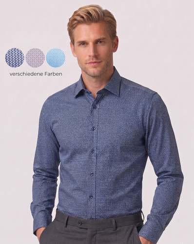 Herren hemd gemustert slim - hemd, fit